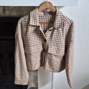 Plaid Tan Women's Jacket